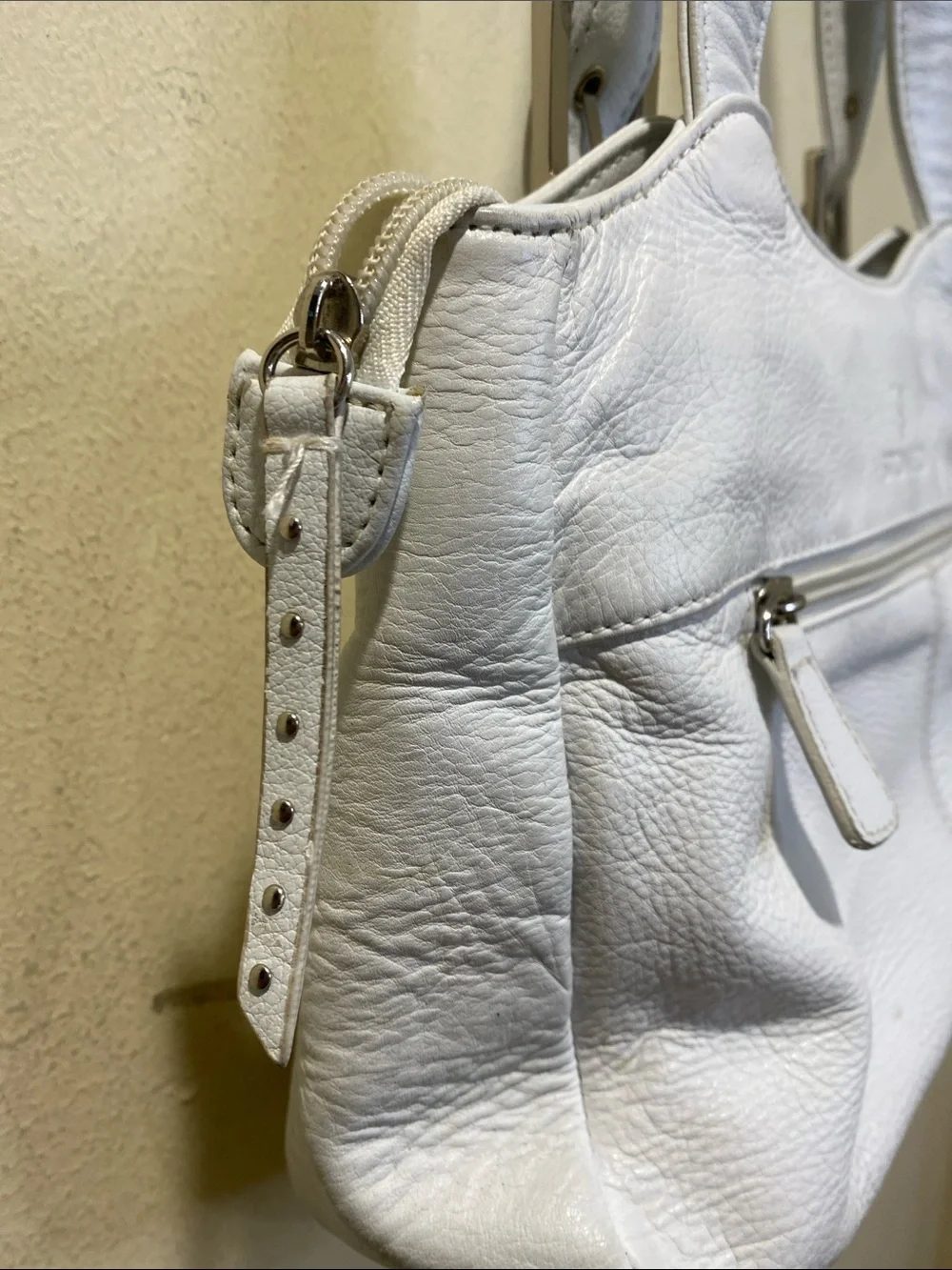 Stone & Co White Leather Shoulder Bag